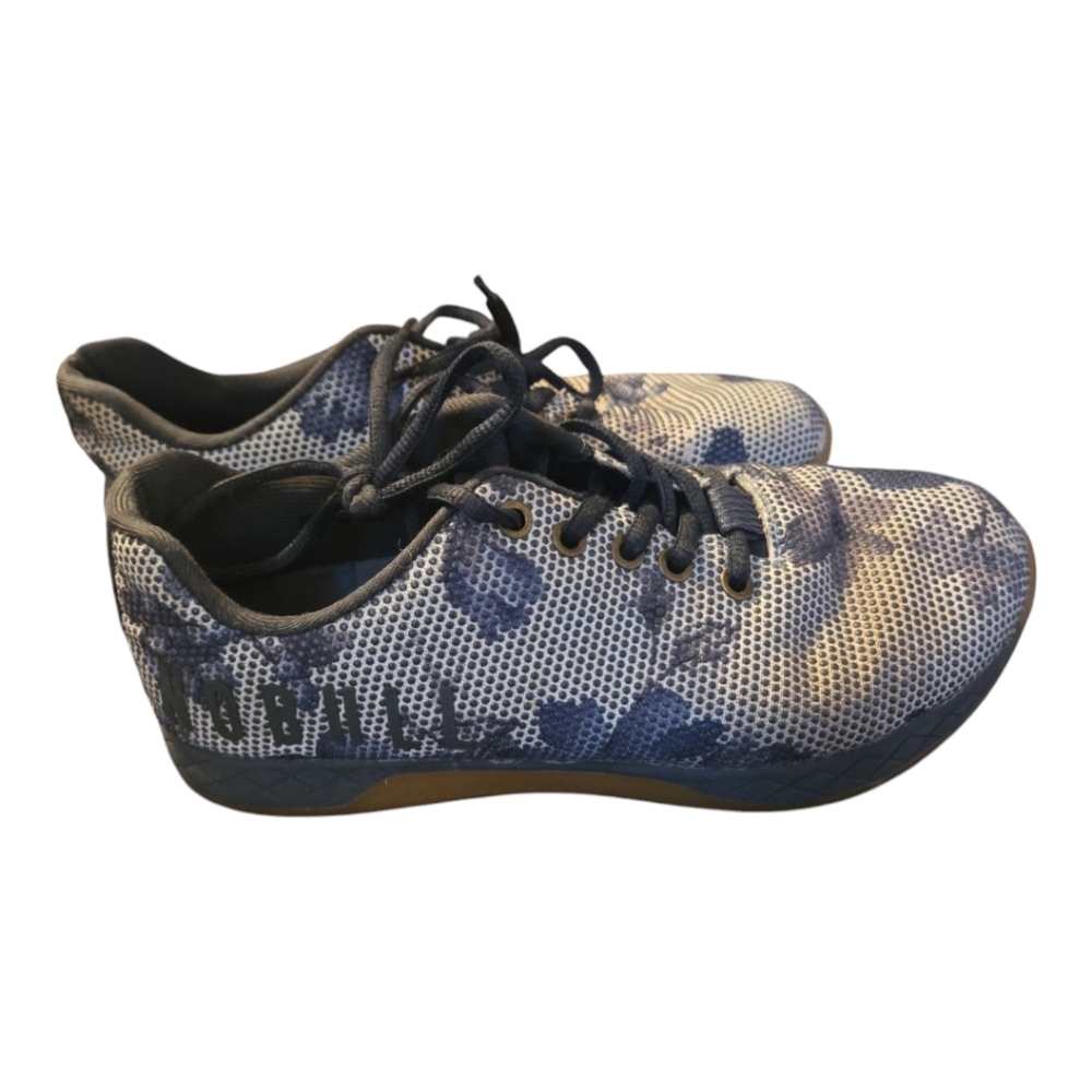 Nobull Floral Gray And Blue Gum Trainers Sneakers Women's Size 8